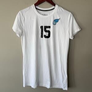 Mizuno NWT Texas Fury #15 Performance Volleyball Tee Shirt White Black Size Lrg